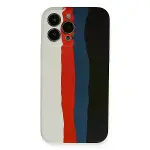 İphone 13 Pro Kılıf Ebruli Lansman Silikon - Beyaz-siyah-1
