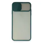 İphone X Kılıf Palm Buzlu Kamera Sürgülü Silikon - Yeşil-2