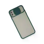 İphone X Kılıf Palm Buzlu Kamera Sürgülü Silikon - Yeşil-3