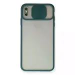 İphone X Kılıf Palm Buzlu Kamera Sürgülü Silikon - Yeşil-1