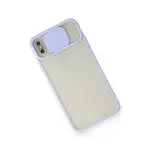 İphone X Kılıf Palm Buzlu Kamera Sürgülü Silikon - Lila-3