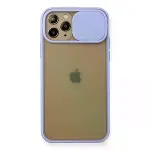 İphone 11 Pro Kılıf Palm Buzlu Kamera Sürgülü Silikon - Lila-1
