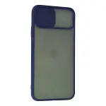 İphone 11 Pro Kılıf Palm Buzlu Kamera Sürgülü Silikon - Lacivert-3