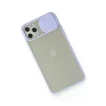 İphone 11 Pro Max Kılıf Palm Buzlu Kamera Sürgülü Silikon - Lila-3