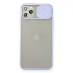 İphone 11 Pro Max Kılıf Palm Buzlu Kamera Sürgülü Silikon - Lila-1