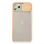İphone 11 Pro Max Kılıf Palm Buzlu Kamera Sürgülü Silikon - Pembe-1