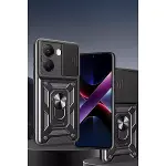 Xiaomi Poco X7 Pro Kılıf Pars Lens Yüzüklü Silikon - Lacivert-2
