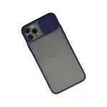 İphone 11 Pro Max Kılıf Palm Buzlu Kamera Sürgülü Silikon - Lacivert-2