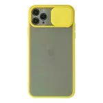 İphone 11 Pro Max Kılıf Palm Buzlu Kamera Sürgülü Silikon - Sarı-1