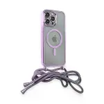 İphone 12 Pro Max Kılıf Divo Lazer Askılı Magsafe Kapak - Lila-2