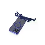 İphone 12 Pro Max Kılıf Divo Lazer Askılı Magsafe Kapak - Mavi-5