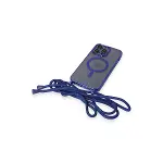İphone 12 Pro Max Kılıf Divo Lazer Askılı Magsafe Kapak - Mavi-6