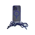 İphone 12 Pro Max Kılıf Divo Lazer Askılı Magsafe Kapak - Mavi-1
