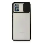 Samsung Galaxy M51 Kılıf Palm Buzlu Kamera Sürgülü Silikon - Siyah-1