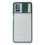 Samsung Galaxy M51 Kılıf Palm Buzlu Kamera Sürgülü Silikon - Yeşil-1