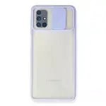 Samsung Galaxy M51 Kılıf Palm Buzlu Kamera Sürgülü Silikon - Lila-1