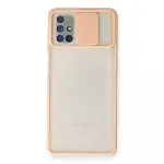 Samsung Galaxy M51 Kılıf Palm Buzlu Kamera Sürgülü Silikon - Pembe-1