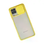 Samsung Galaxy A12 Kılıf Palm Buzlu Kamera Sürgülü Silikon - Sarı-2
