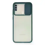 Samsung Galaxy A11 Kılıf Palm Buzlu Kamera Sürgülü Silikon - Yeşil-1