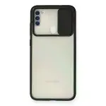 Samsung Galaxy A11 Kılıf Palm Buzlu Kamera Sürgülü Silikon - Siyah-1