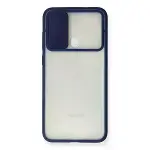 Samsung Galaxy A11 Kılıf Palm Buzlu Kamera Sürgülü Silikon - Lacivert-2