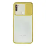 Samsung Galaxy A11 Kılıf Palm Buzlu Kamera Sürgülü Silikon - Sarı-1