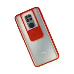 Xiaomi Redmi Note 9 Kılıf Palm Buzlu Kamera Sürgülü Silikon - Kırmızı-2