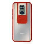 Xiaomi Redmi Note 9 Kılıf Palm Buzlu Kamera Sürgülü Silikon - Kırmızı-1