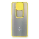 Xiaomi Mi 10t Lite Kılıf Palm Buzlu Kamera Sürgülü Silikon - Sarı-2