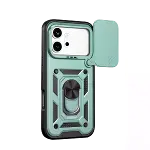 Huawei Honor 600 Pars Lens Yüzüklü Silikon - Yeşil-3