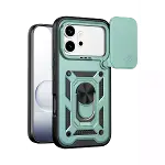 Huawei Honor 600 Pars Lens Yüzüklü Silikon - Yeşil-1