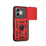 Huawei Honor 600 Lite Pars Lens Yüzüklü Silikon - Kırmızı-2