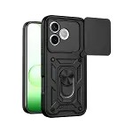 Huawei Honor 600 Lite Pars Lens Yüzüklü Silikon - Siyah-1