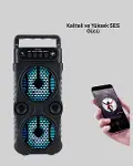 Bluetooth Bağlantılı Taşınabilir Hoparlör – LED Işıklı, FM Radyolu, Mikrofon Girişli-2