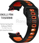 Samsung ile Uyumlu Çift Renkli Pin-and-Tuck 20mm Kordon Galaxy Watch 7/6/5/4 Serisi için Galaxy Watc-5