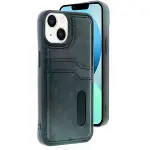 İphone 15 Sara Kartvizitli Deri Kılıf - Siyah-1