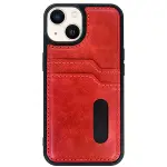 İphone 15 Sara Kartvizitli Deri Kılıf - Kırmızı-3