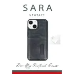 İphone 15 Sara Kartvizitli Deri Kılıf - Taba-2