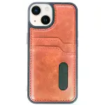 İphone 15 Sara Kartvizitli Deri Kılıf - Taba-3