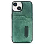İphone 15 Sara Kartvizitli Deri Kılıf - Yeşil-2