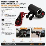 Motosiklet ve Elektrikli Bisiklet Çakmaklık Soketi USB Şarj Girişi – 12V-24V, 5V 2A USB Çıkış, Açma-5