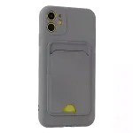 İphone 11 Kılıf Kelvin Kartvizitli Silikon - Gri-2