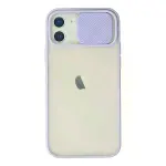 İphone 12 Kılıf Palm Buzlu Kamera Sürgülü Silikon - Lila-1