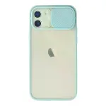 İphone 12 Kılıf Palm Buzlu Kamera Sürgülü Silikon - Turkuaz-1