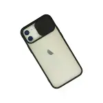 İphone 12 Kılıf Palm Buzlu Kamera Sürgülü Silikon - Siyah-3