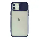 İphone 12 Kılıf Palm Buzlu Kamera Sürgülü Silikon - Lacivert-1