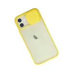 İphone 12 Kılıf Palm Buzlu Kamera Sürgülü Silikon - Sarı-3