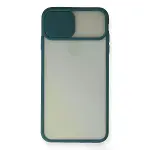 İphone Xs Max Kılıf Palm Buzlu Kamera Sürgülü Silikon - Yeşil-2