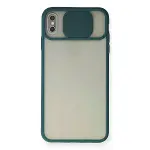 İphone Xs Max Kılıf Palm Buzlu Kamera Sürgülü Silikon - Yeşil-1
