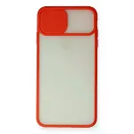 İphone Xs Max Kılıf Palm Buzlu Kamera Sürgülü Silikon - Kırmızı-2